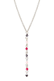 Pink Austrian Crystal Y Necklace - SF