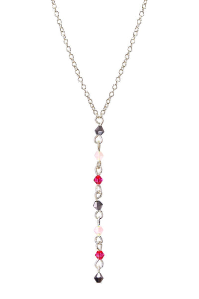 Pink Austrian Crystal Y Necklace - SF