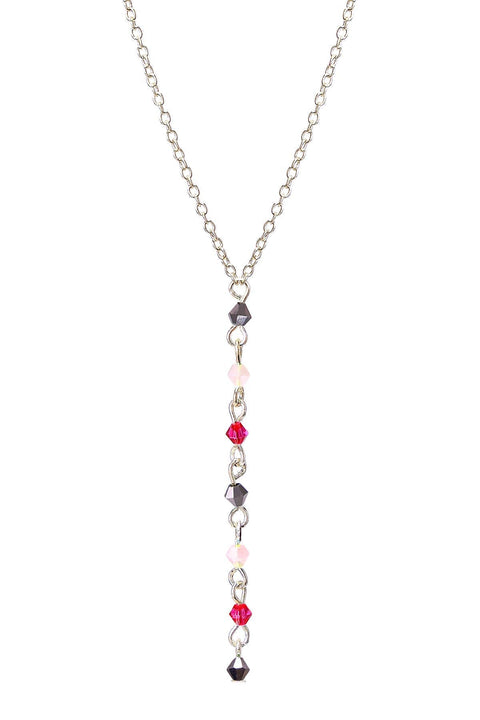 Pink Austrian Crystal Y Necklace - SF