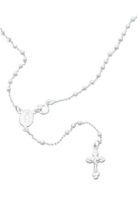 Sterling Silver Rosary Necklace - SS