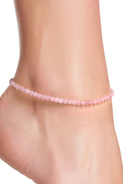 Rose Quartz Beaded Anklet - SF