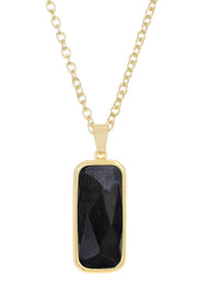 Hematite Rectangle Pendant Necklace - GF