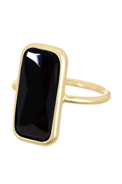 Black Onyx Rectangle Ring - GF