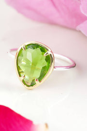 Seagreen Crystal Teardrop Ring - SF