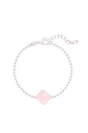 Rose Quartz Beaded Charm Bracelet - SF