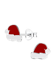 Sterling Silver Christmas Cap Post Earrings - SS