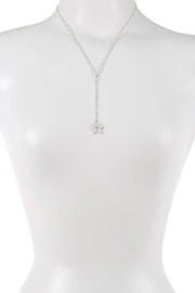 Clear Austrian Crystal Flower Bloom Y Necklace - SF