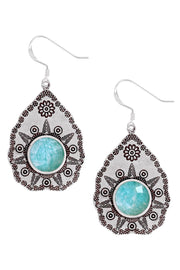 Amazonite Vintage Drop Earrings - SF