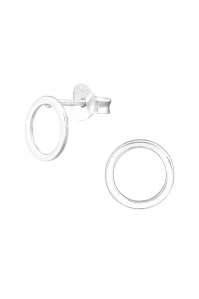 Sterling Silver Circle Ear Studs - SS