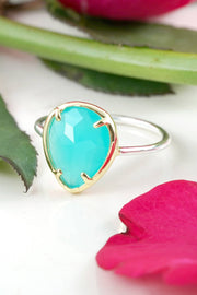 Amazonite Crystal Teardrop Ring - SF