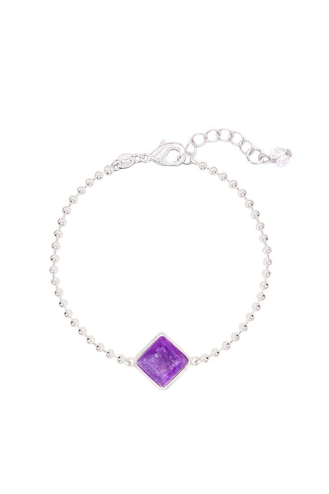 Amethyst Beaded Charm Bracelet - SF