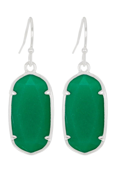 Green Chancedony Crystal Earrings - SF