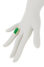 Green Chalcedony Crystal Bar Ring - GF