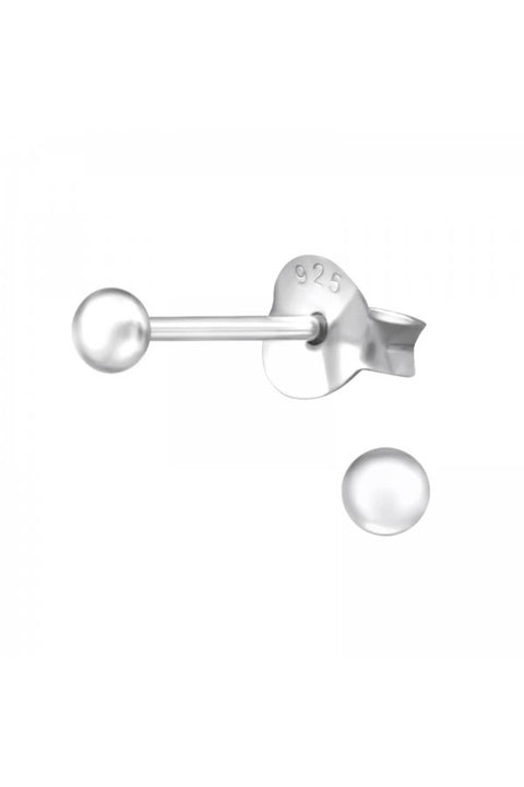 Sterling Silver Ball 2.5mm Ear Studs - SS