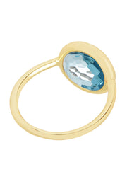 Sky Blue Crystal Round Ring - GF