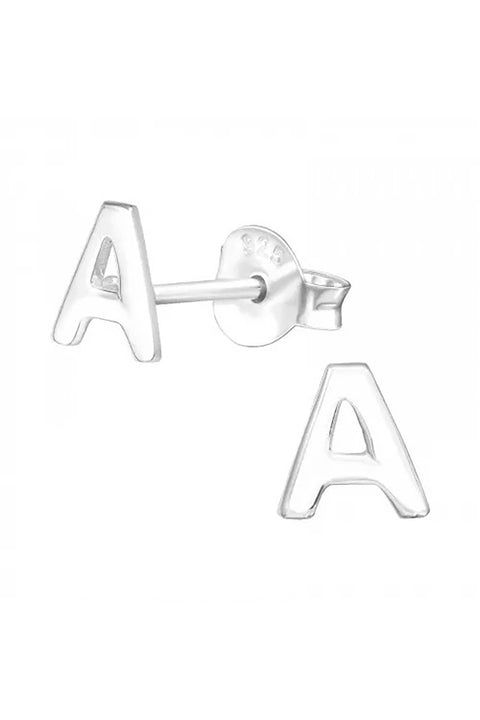 Sterling Silver Individual Letter Ear Studs - SS