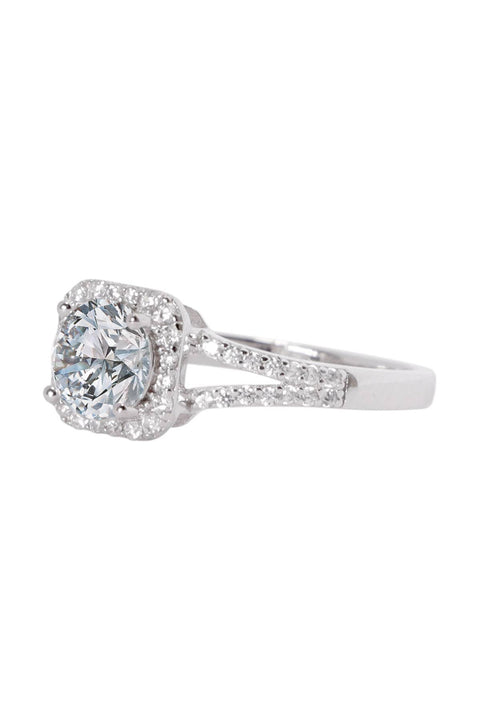 Sterling Silver Moissanite Engagement Ring - SS