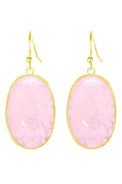 Rose Quartz Statement Earrings - GF