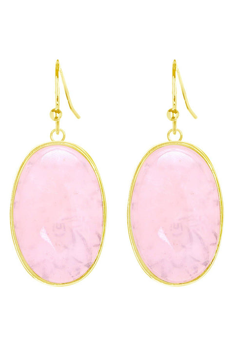 Rose Quartz Statement Earrings - GF