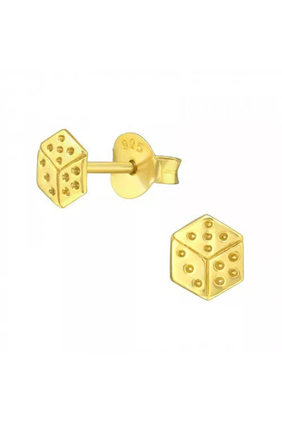 Sterling Silver Dice Ear Studs - VM