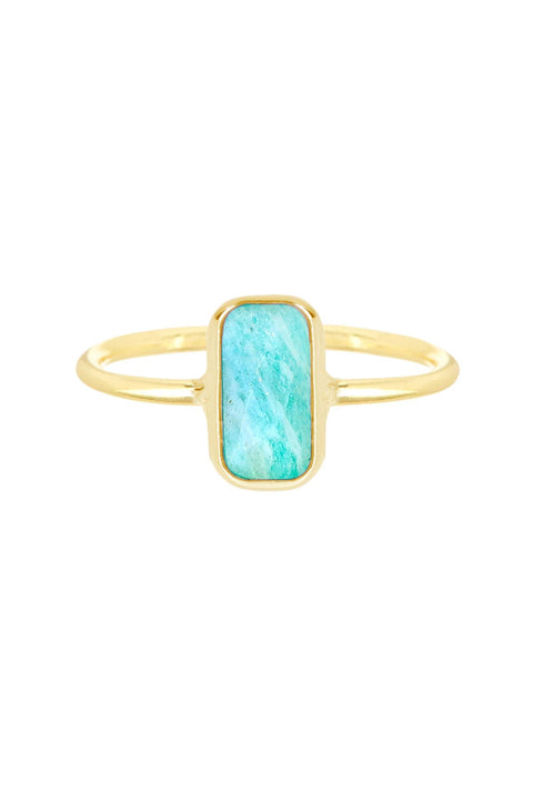 Amazonite Petite Rectangle Ring - GF