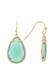 Amazonite Crystal Pear Cut Drop Earrings In Gold - GF