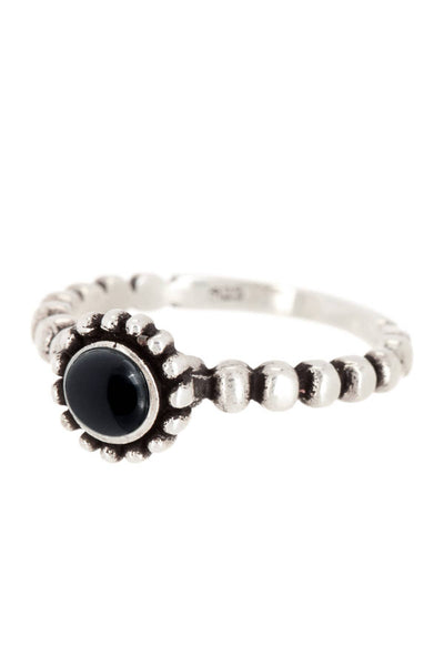 Black Onyx Daisy Band Ring - SF