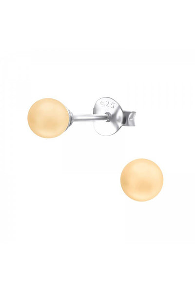 Glass Pearl 4mm Ear Studs - SS