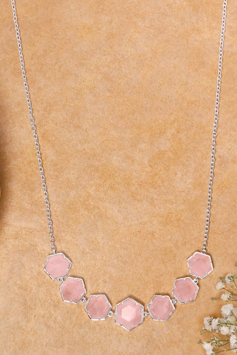 Rose Quartz Statement Necklace - SF