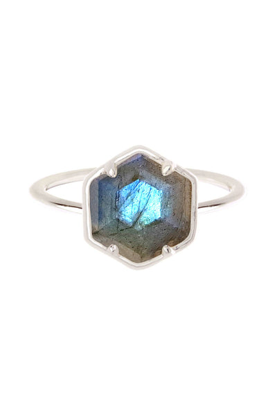 Labradorite Hexagon Ring - SF