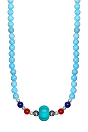 Turquoise & Silver Plated Necklace - SF