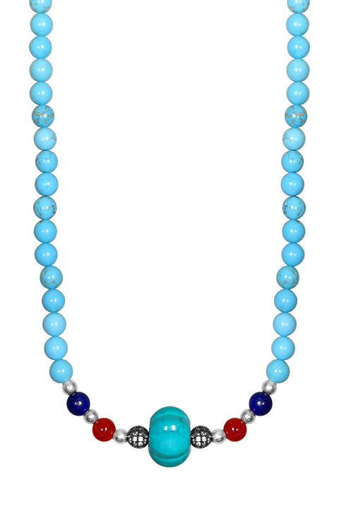 Turquoise & Silver Plated Necklace - SF