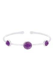 Amethyst Cuff Bracelet In Silver - SF