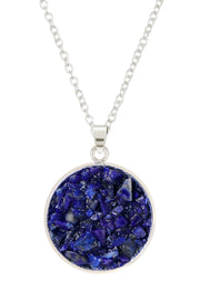 Lapis Round Shaped Pendant Necklace - SF