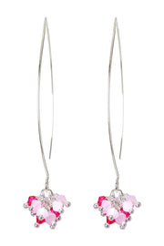 Pink Austrian Crystal Dangle Earrings - SF