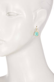 Amazonite Crystal Round Drop Earrings - GF