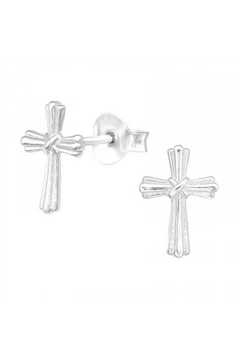 Sterling Silver Cross Ear Studs - SS