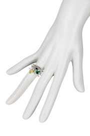 Green & Yellow CZ Stack Ring Set - SF