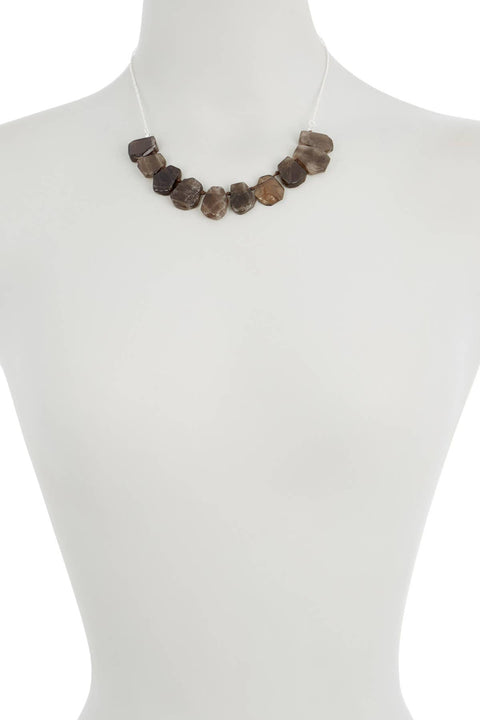 Smoky Quartz Bib Necklace - SF