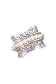 Hammered Detail Spinner Ring - SF