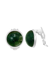 Moss Agate Clip On Earrings - SF