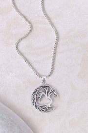 Moon & Tree Pendant Necklace - SF