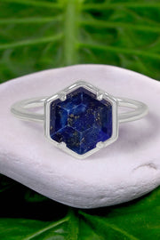 Lapis Hexagon Ring - SF