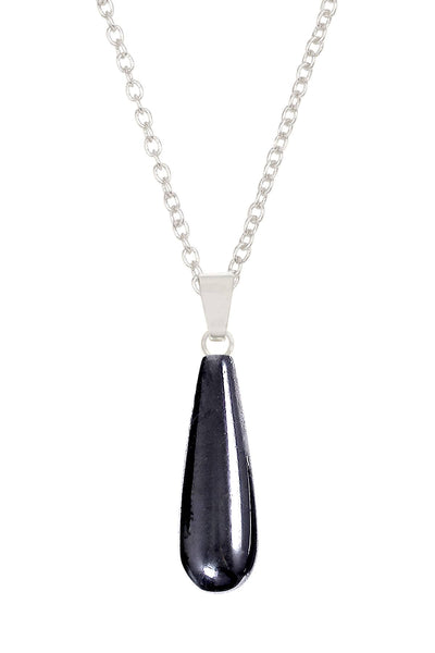 Hematite Teardrop Pendant Necklace - SF