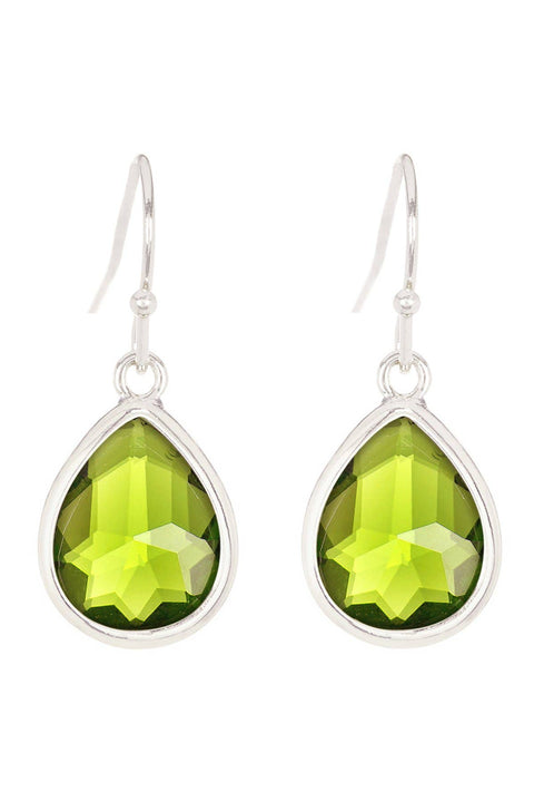 Peridot Crystal Teardrop Earrings - SF