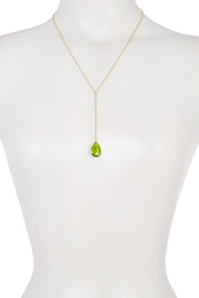 Peridot Crystal Y Necklace - GF