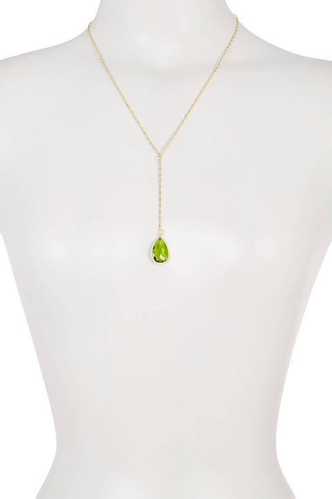 Peridot Crystal Y Necklace - GF