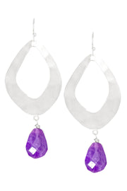 Amethyst & Fan Drop Earrings - SF