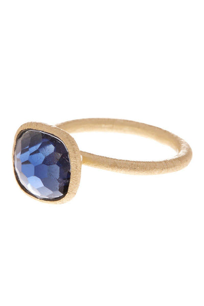 London Blue Crystal Halo Ring - GF