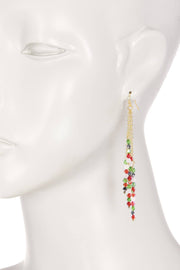 Mixed Austrian Crystal Christmas Waterfall Earrings - GF